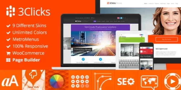 3CLICKS RESPONSIVE MULTI-PURPOSE WORDPRESS THEME 3.14 GPL Theme