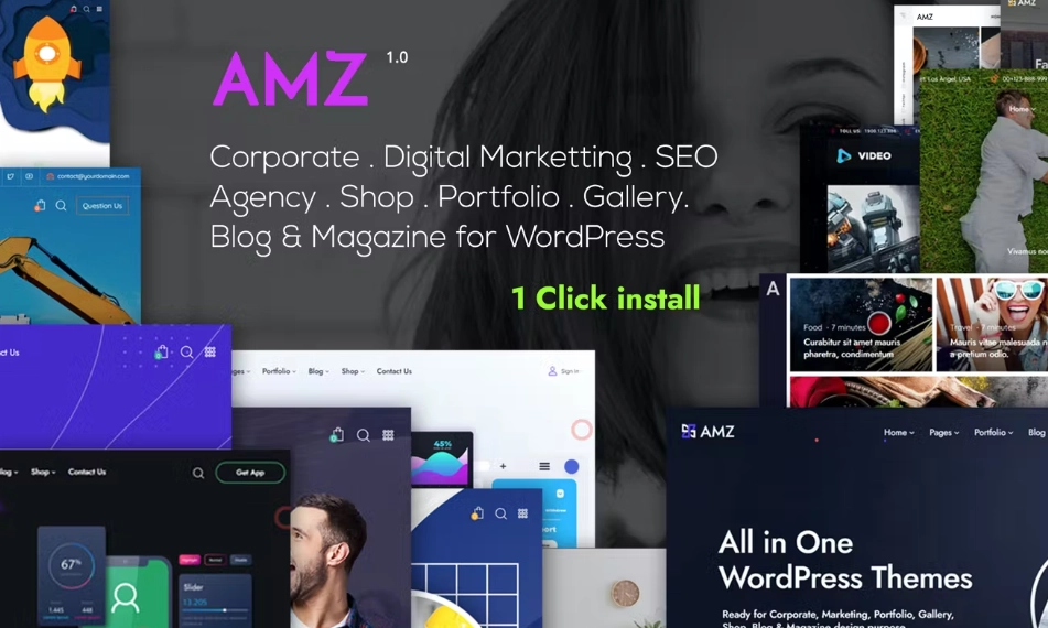 AMZ All in One Creative WordPress Theme 1.0 GPL Theme