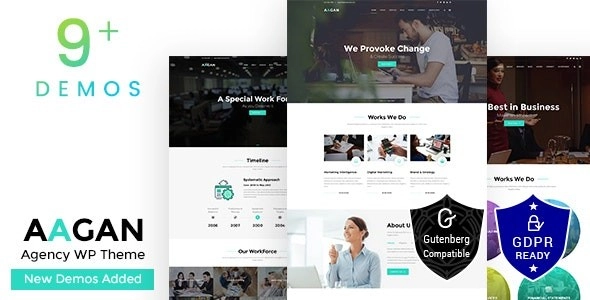 Aagan Agency Startup WordPress Theme 2.7 GPL Theme