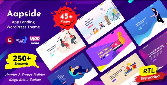 Aapside App Landing WordPress Theme 2.0.2 GPL Theme