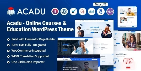 Acadu – Online Courses Education WordPress Theme + RTL | Education 1.0.0 GPL Theme