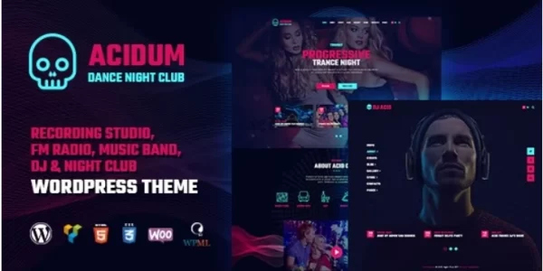 Acidum Night Club and DJ WordPress Theme 1.4.4 GPL Theme