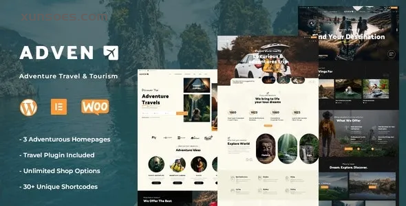 Advenx Adventure Travel Tourism WordPress Theme 1.0.5 GPL Theme