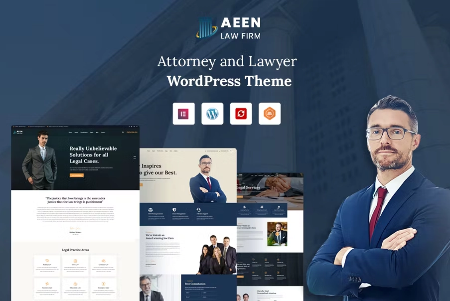 Aeen Attorney and Lawyer WordPress Theme 1.7 GPL Theme