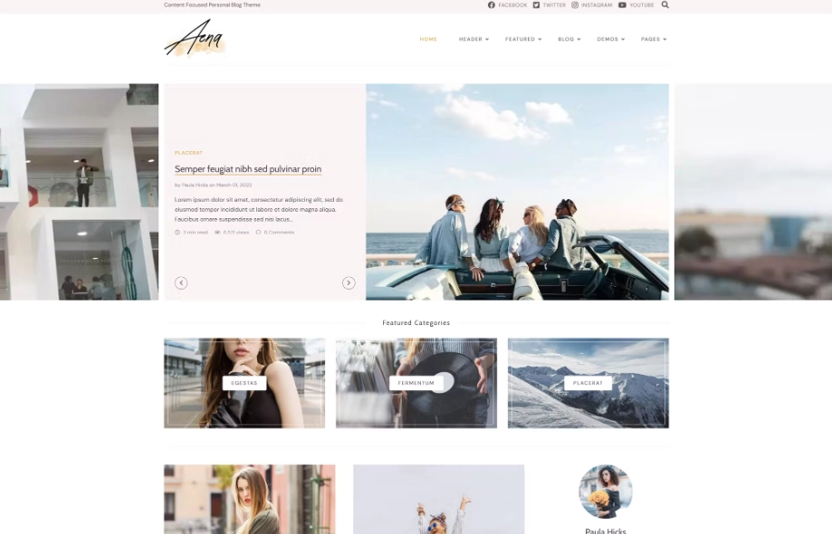 Aena Content Focused WordPress Theme 15.210114 GPL Theme