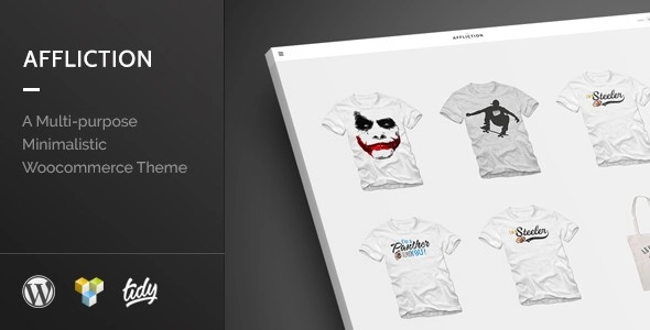 Affliction Multipurpose Minimal WordPress WooCommerce Theme 2.0 GPL Theme
