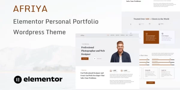 Afriya Personal Portfolio, CV and Resume WordPress Theme 1.0.0 GPL Theme
