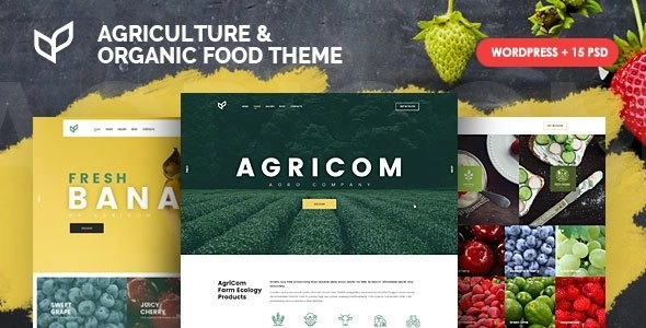 Agricom Agriculture Organic Food WordPress Theme 1.7.9 GPL Theme