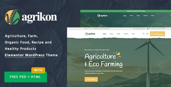 Agrikon Organic Food Agriculture WooCommerce Theme 1.2.3 GPL Theme