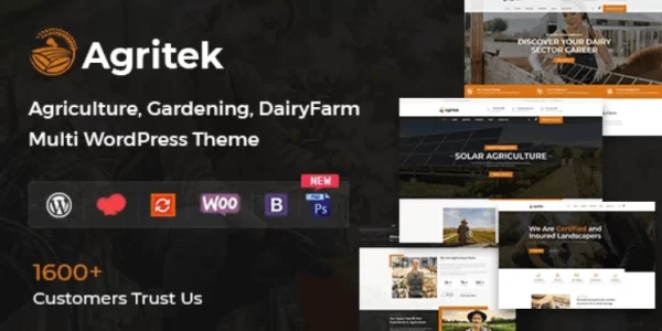 Agritek Agriculture, Dairyfarm and Gardening WordPress Theme 4.1 GPL Theme