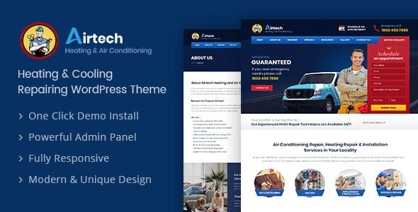 Airtech Plumber HVAC and Repair theme 3.4 GPL Theme