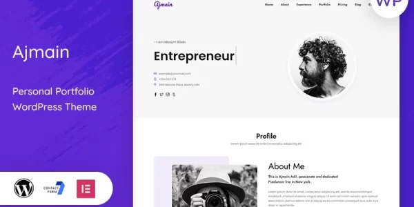Ajmain – Portfolio Landing Page WordPress Theme 1.0.0 GPL Theme