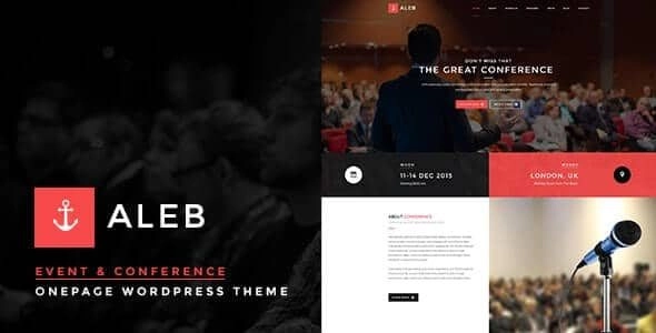 Aleb Event Conference Onepage WordPress Theme 1.3.4 GPL Theme