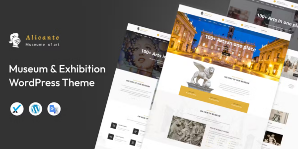 Alicante – Museum Exhibition WordPress Theme 3.0 GPL Theme