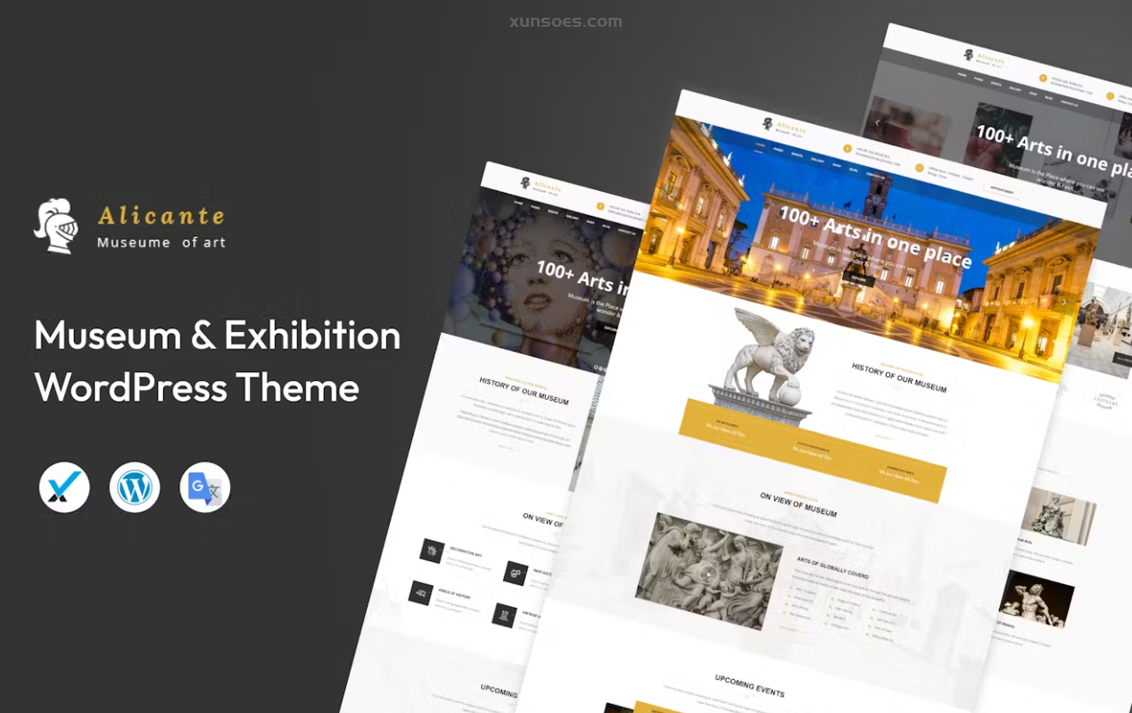 Alicante – Museum Exhibition WordPress Theme 3.0 GPL Theme