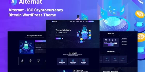 Alternat ICO Cryptocurrency Responsive Bitcoin WordPress Theme 1.0.0 GPL Theme