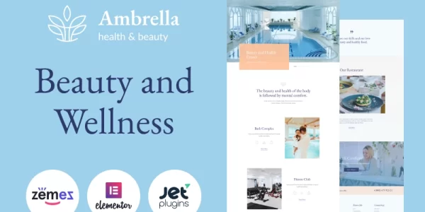 Ambrella Beauty and Wellness Website Template WordPress Theme 1.0.0 GPL Theme