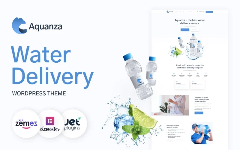 Aquanza Water Delivery WordPress Theme 1.0 GPL Theme