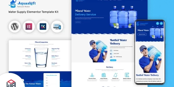 Aquashift Drinking Water WordPress Delivery Services Theme WordPress Theme 1.0 GPL Theme