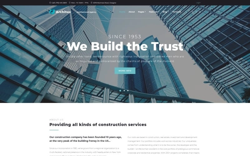 Architus Construction WordPress Theme 1.0.0 GPL Theme