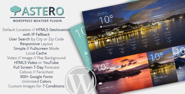 Astero WordPress Weather Plugin 2.0.0 GPL Plugins