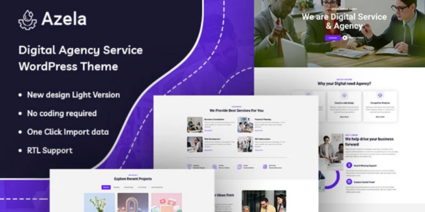 Azela Digital Agency Service WordPress Theme 1.0.0 GPL Theme