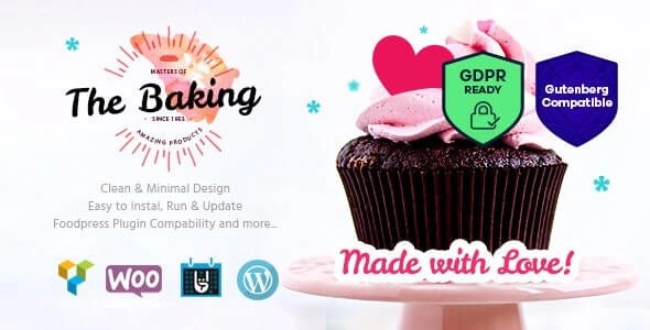 Bakery / Cake Shop / Cafe WordPress Theme 1.3.1 GPL Theme