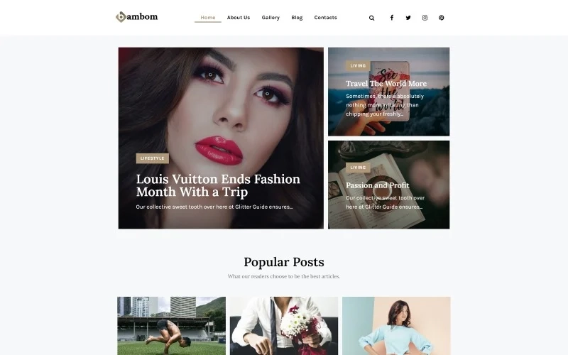BamBom Lifestyle Blog Multipurpose Minimal WordPress Elementor Theme WordPress Theme 1.0.0 GPL Theme