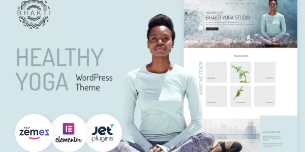 Bhakti Multifunctional And Healthy Yoga Theme WordPress Template WordPress Theme 1.0.0 GPL Theme
