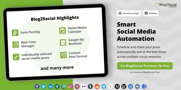 Blog2Social: Social Media Auto Post Scheduler 6.9.11 GPL Plugins