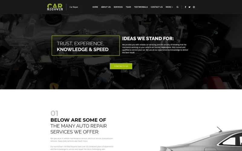 Car Recover Car Repair Responsive WordPress Theme 1.0.0 GPL Theme