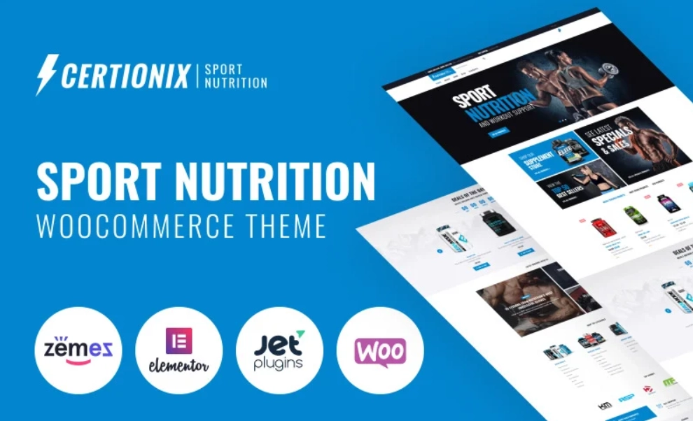 Certionix Sport Nutrition Website Template with Woocommerce and Elementor WooCommerce Theme 1.0.0 GPL Theme