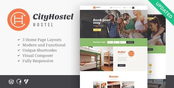City Hostel | A Travel Hotel Booking WordPress Theme 1.0.6 GPL Theme