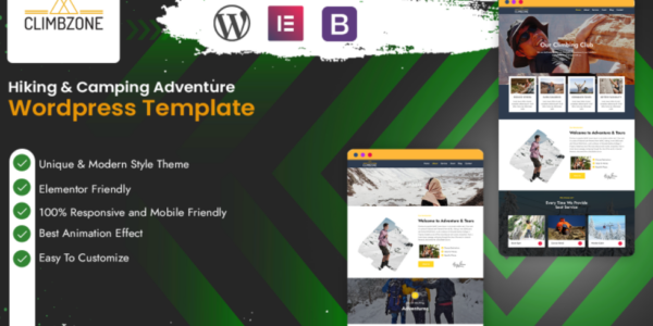 Climbzone Hiking Camping Adventure WordPress Theme 1.0.0 GPL Theme