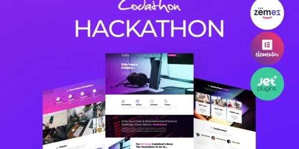 Codathon Hackathon for Coders Landing WordPress Theme 1.0.0 GPL Theme