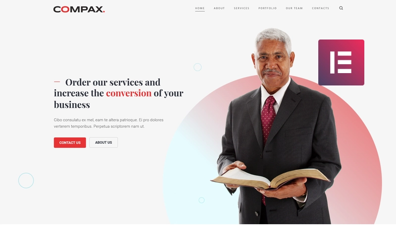 Compax Minimal Creative Business WordPress Elementor Theme WordPress Theme 1.0.0 GPL Theme