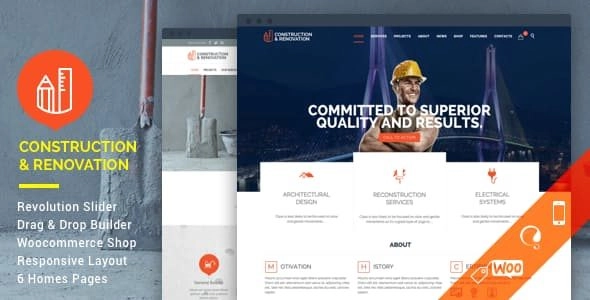 Construction Construction Building WordPress 3.8 GPL Theme