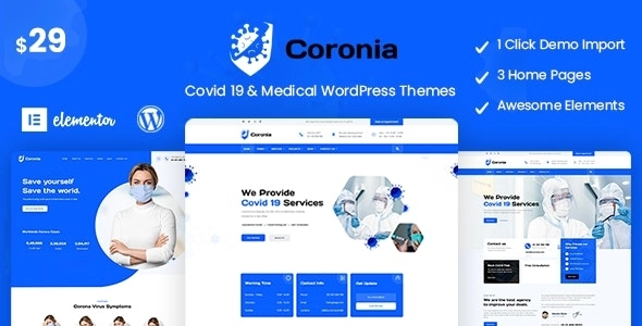 Coronia Covid 19 Medical WordPress Themes 1.0.0 GPL Theme