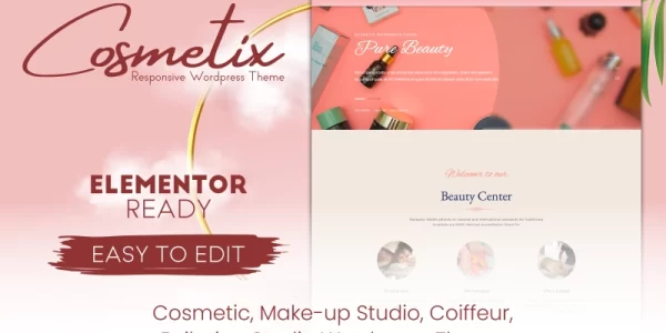 Cosmetix Cosmetics, Make-Up Studio, Women Hairdresser WordPress Theme WordPress Theme 1.0.0 GPL Theme