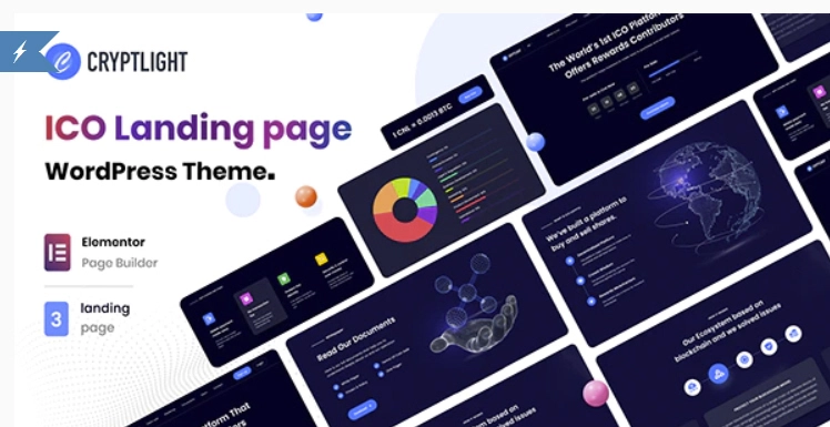Cryptlight ICO Landing Page WordPress Theme 1.1.1 GPL Theme