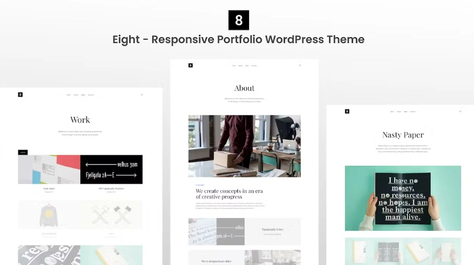 Eight Responsive Portfolio WordPress Theme 1.0 GPL Theme