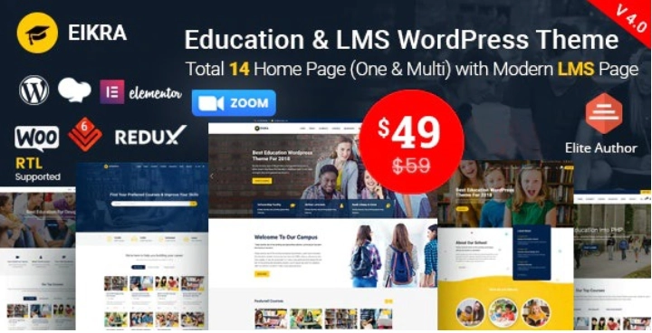 Eikra Education WordPress Theme 4.4.16 GPL Theme