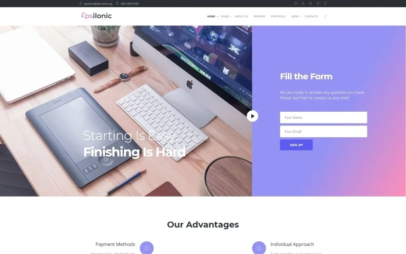 Epsilonic Communication WordPress Theme 1.0.0 GPL Theme