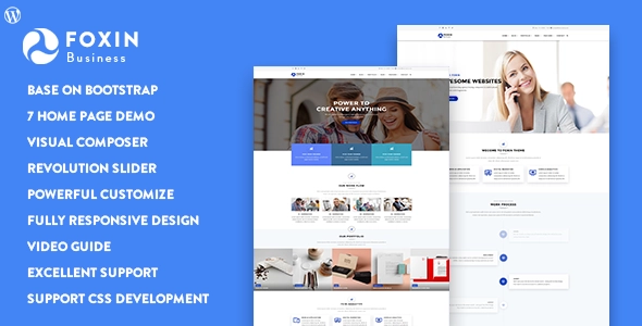 Foxin Responsive Business WordPress Theme 1.1.1 GPL Theme