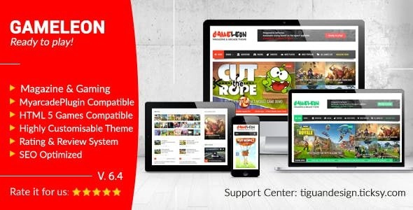 Gameleon WordPress Arcade Theme News Magazine 8.1 GPL Theme