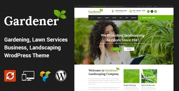 Gardener Lawn and Landscaping WordPress Theme 1.5 GPL Theme
