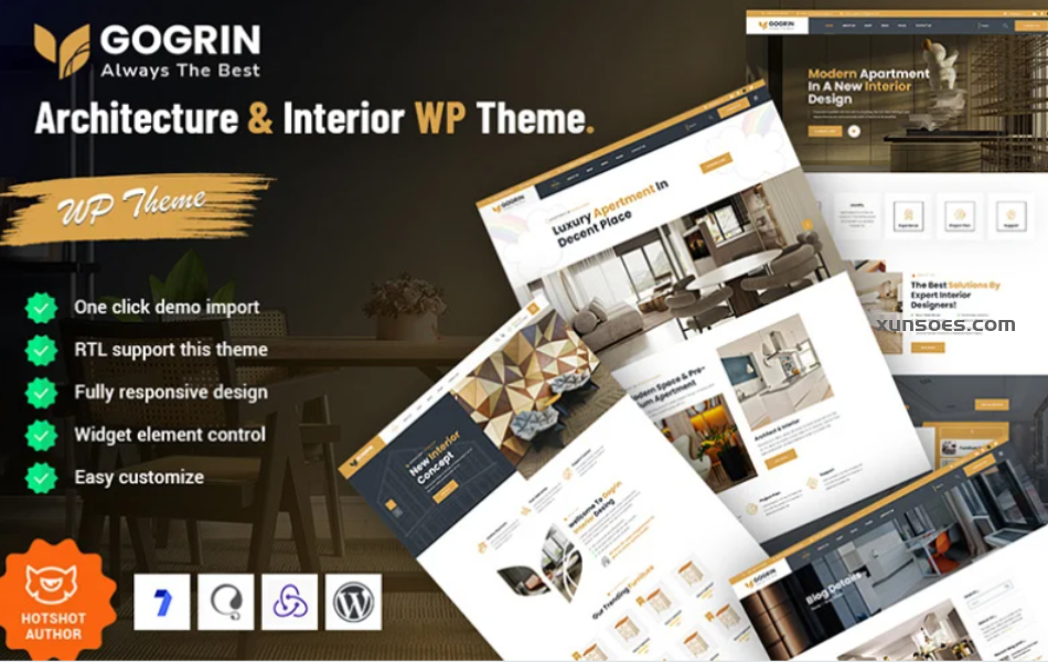 Gogrin Architecture and Interior Design WordPress Theme 1.0.0 GPL Theme