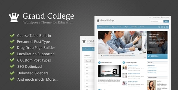 Grand College WordPress Theme For Education 1.3.3 GPL Theme