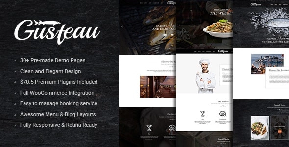 Gusteau – Elegant Food Coffee and Restaurant WordPress Theme 1.7.9 GPL Theme