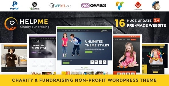 HelpMe Nonprofit Charity WordPress Theme 2.7 GPL Theme